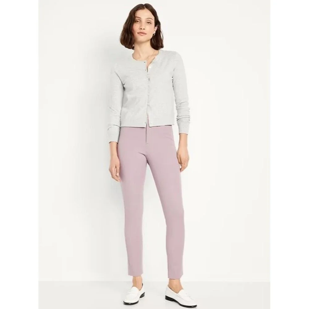 Old Navy High Rise Pixie Skinny Ankle Pants Womens 10 Tall Dawn Glow Stretch NEW
